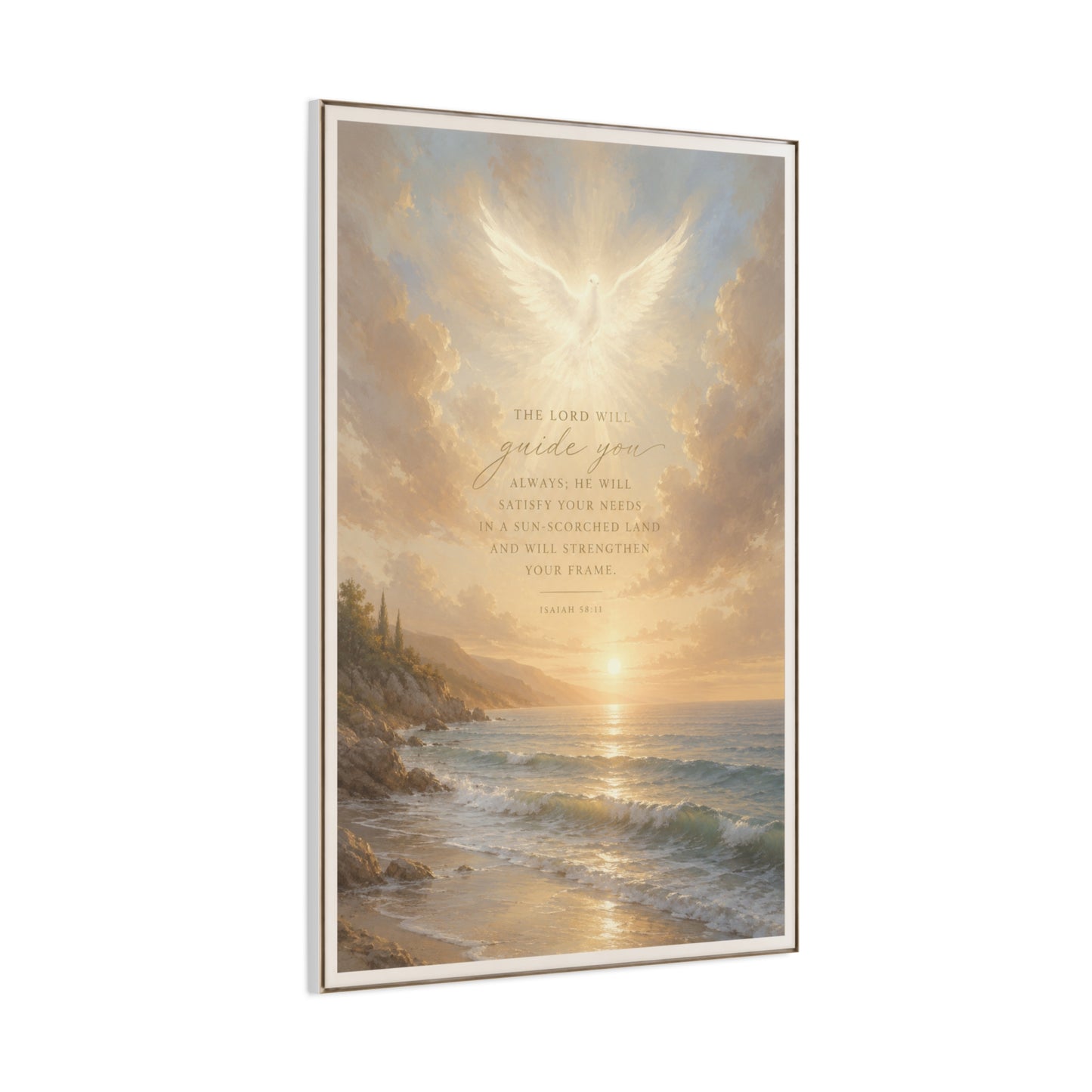Isaiah Coastal Dove Scripture Wall Art & Canvas Print