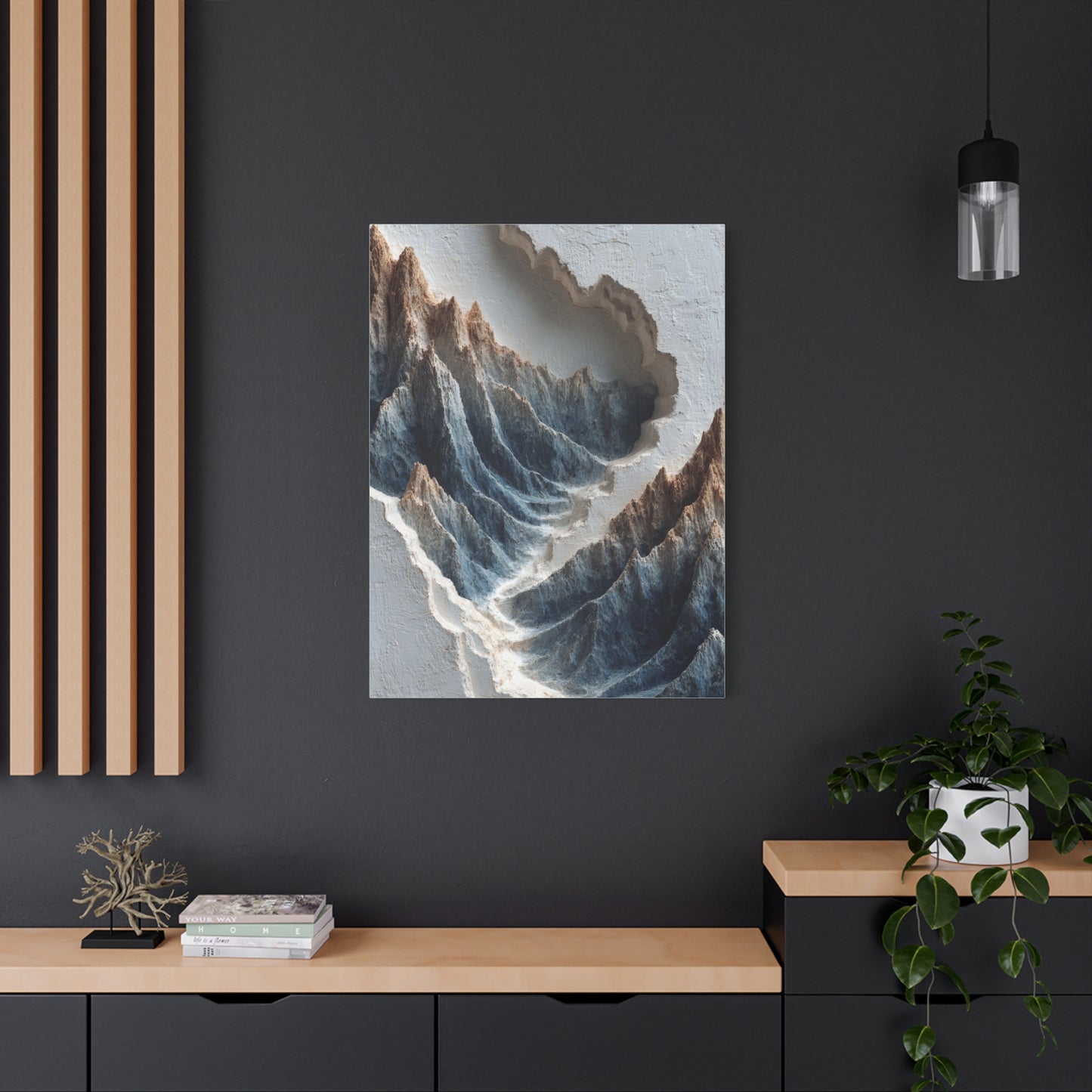 Sculpted Topographic Mountain Relief Wall Art & Canvas Print