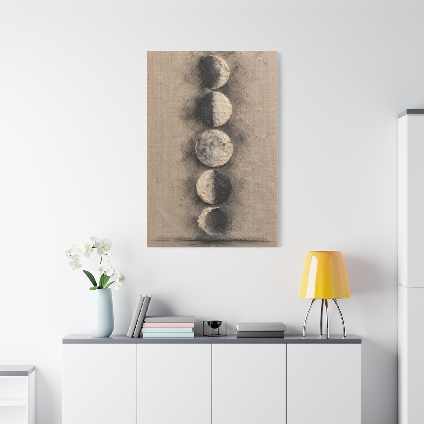 Lunar Phases Minimal Composition Wall Art & Canvas Print