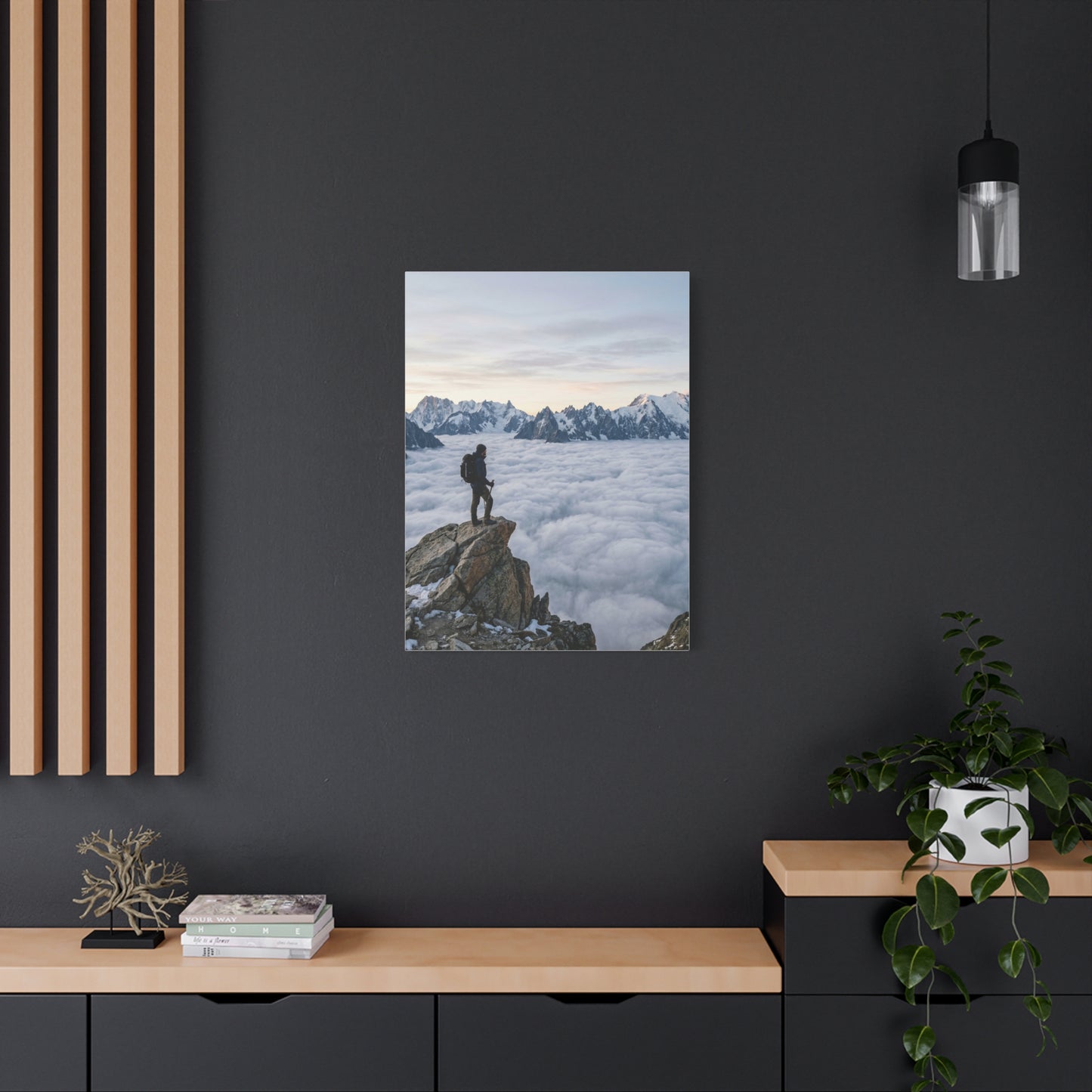 High Altitude Cloud Sea & Hiker Wall Art & Canvas Print