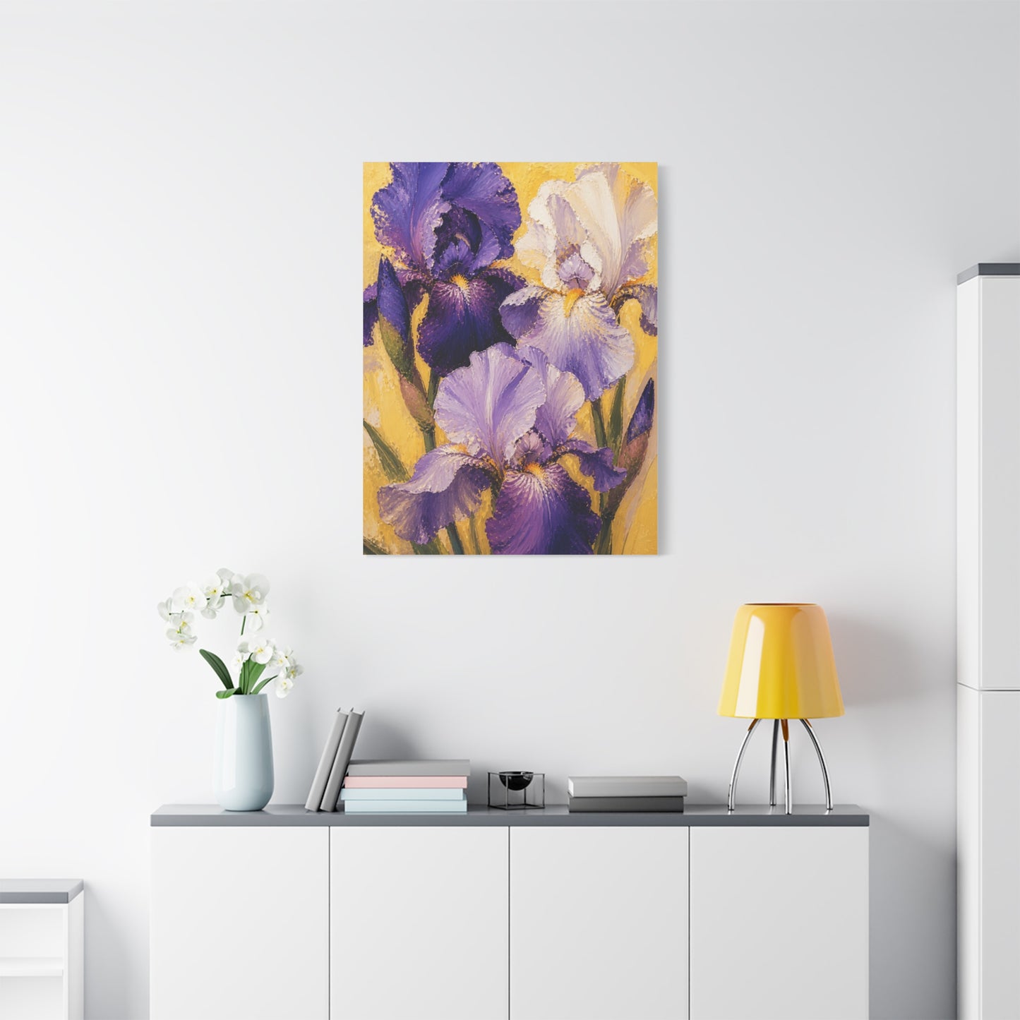 Iris Floral Impasto Painting Wall Art & Canvas Print