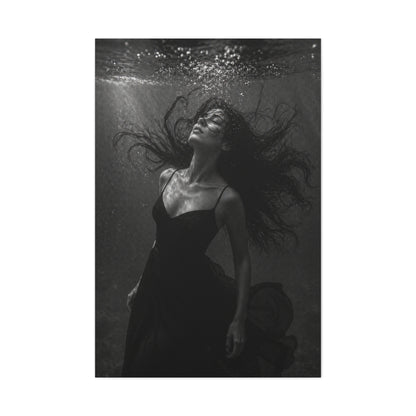 Submerged Black and White Portrait Wall Art & Canvas Print