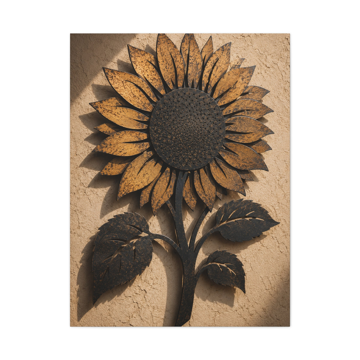 Rustic Iron Sunflower Wall Sculpture Wall Art & Canvas Print
