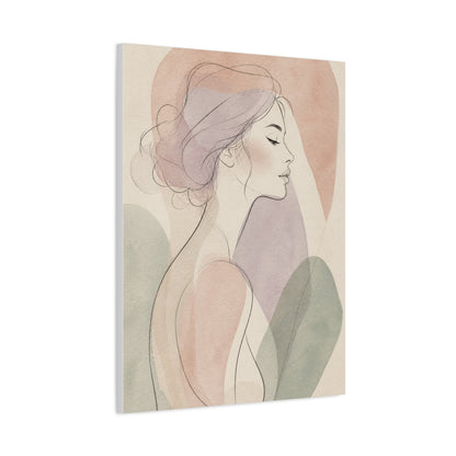 Soft Contour Feminine Portrait Wall Art & Canvas Print