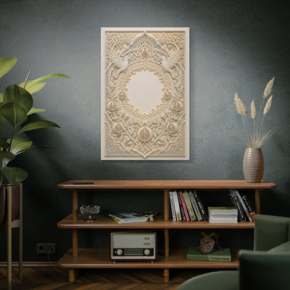 Ketubah-Inspired Papercut Relief Wall Art & Canvas Print