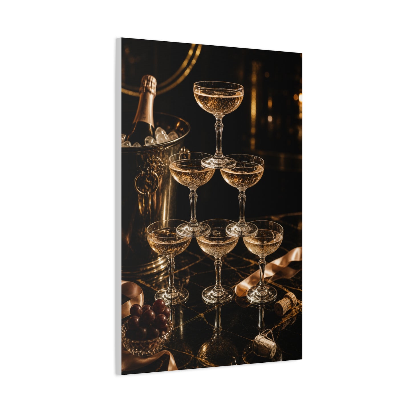 Champagne Coupe Tower Celebration Wall Art & Canvas Print