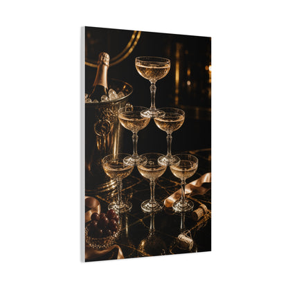 Champagne Coupe Tower Celebration Wall Art & Canvas Print