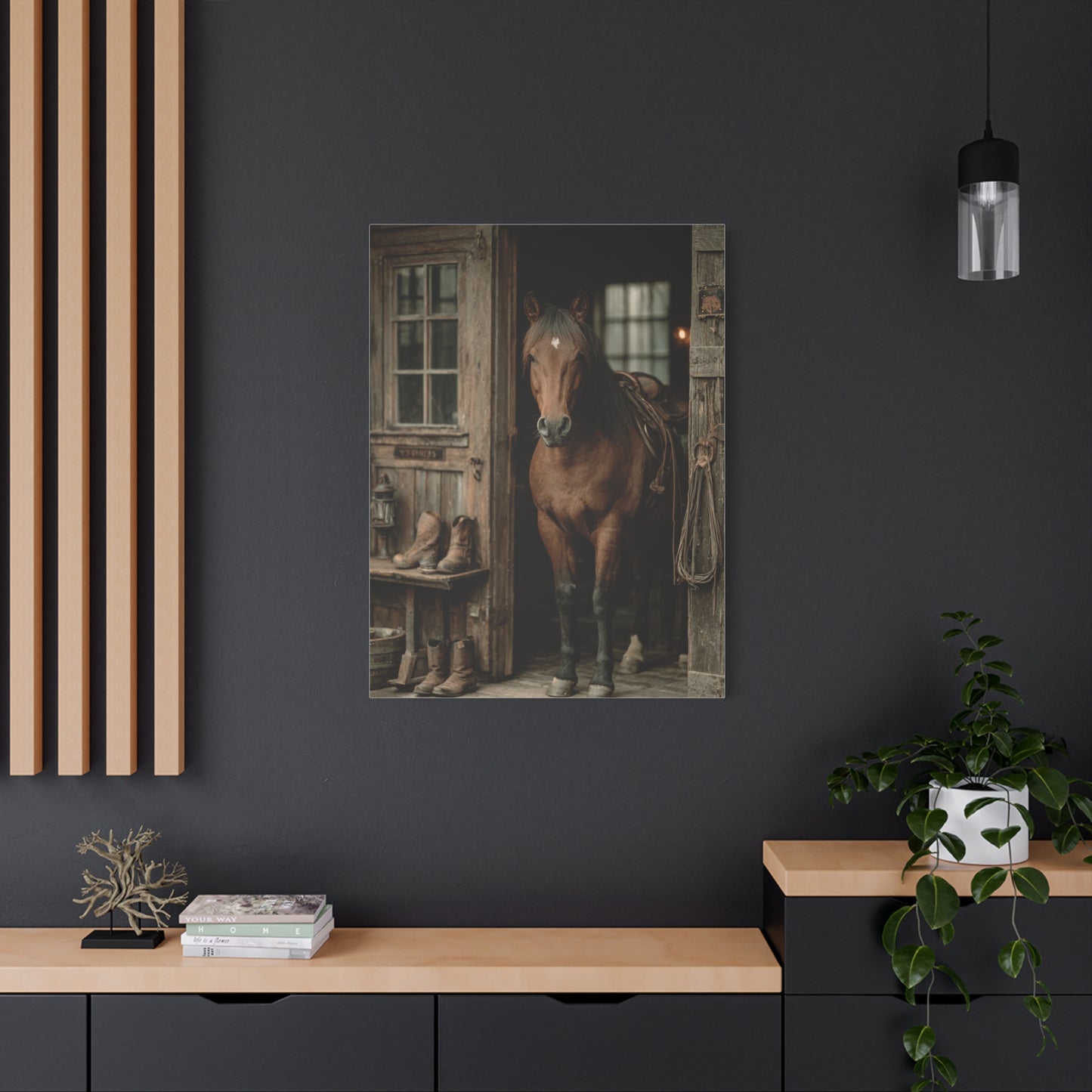 Rustic Stable Horse Portrait Wall Art & Canvas Print