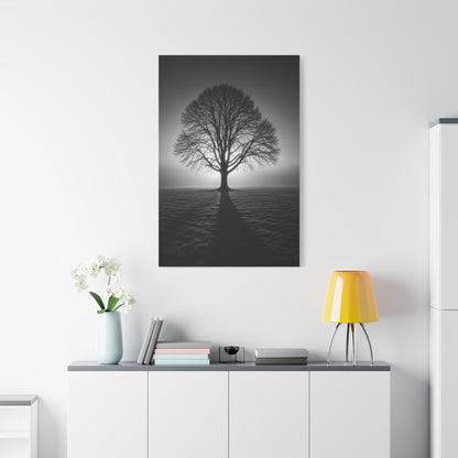 Lone Tree Silhouette Dawn Wall Art & Canvas Prints