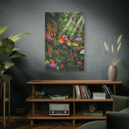 Vibrant Jungle Parrot Paradise Tropical Wall Art & Canvas Print