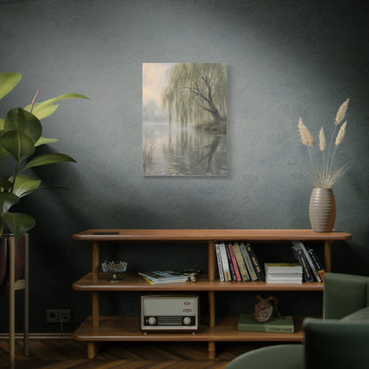 Misty Willow Reflection Lake Trees Wall Art & Canvas Print