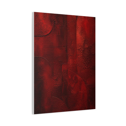 Sculptural Red Plaster Geometry Wall Art & Canvas Print