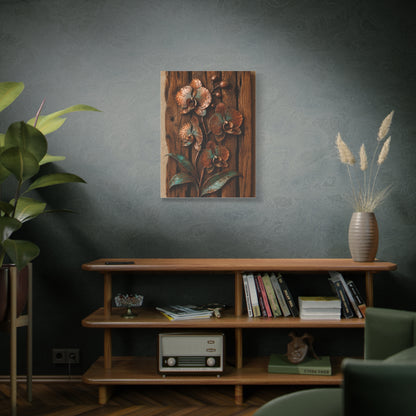 Copper Orchid on Reclaimed Wood Southwest Wall Art & Canvas Print