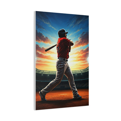 Batter Victory Sunset Stadium Swing Wall Art & Canvas Prints