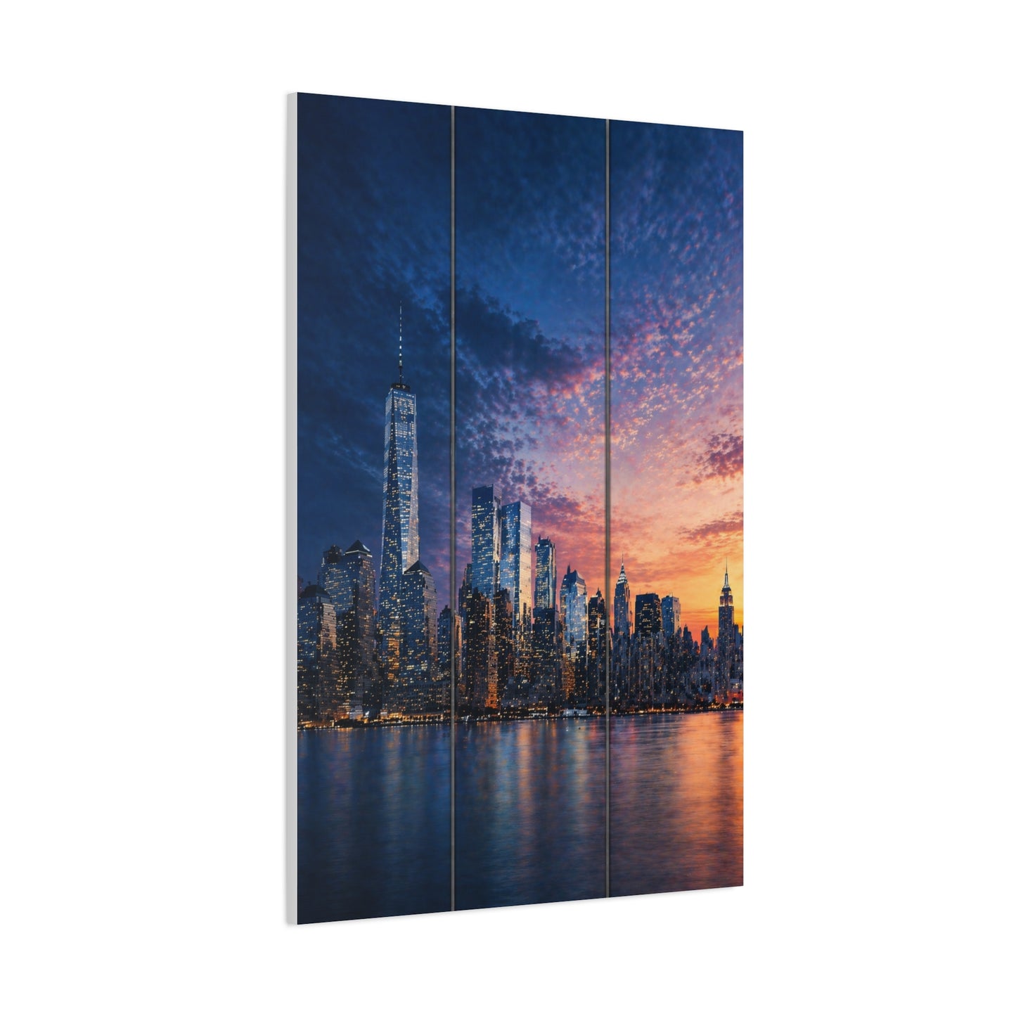 Blue Hour Skyline Triptych Wall Art & Canvas Print