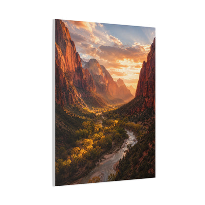Zion Canyon Sunset Vista Southwest Wall Art & Canvas Print