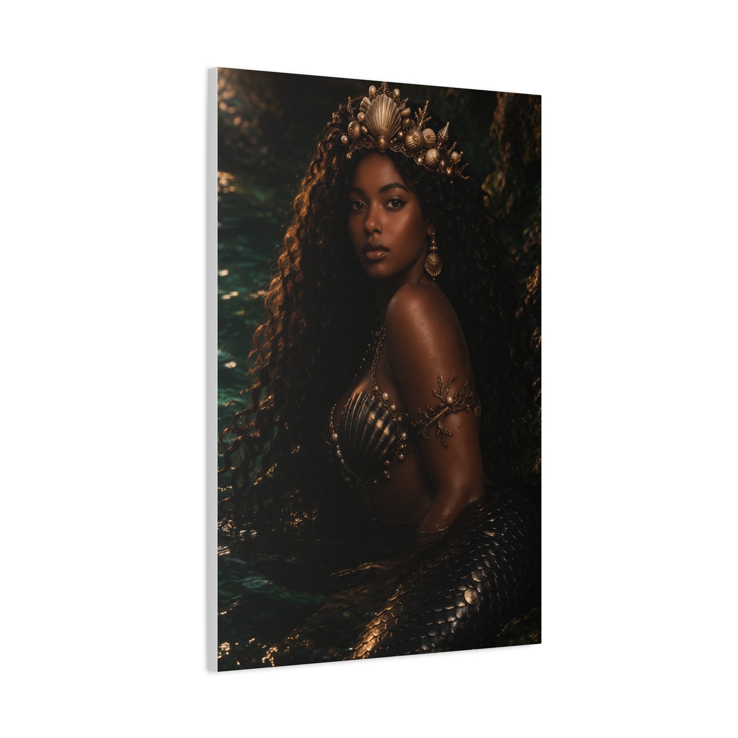 Regal Ocean Queen Mermaid Portrait Wall Art & Canvas Print