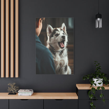 Joyful Howl Husky Wall Art & Canvas Print