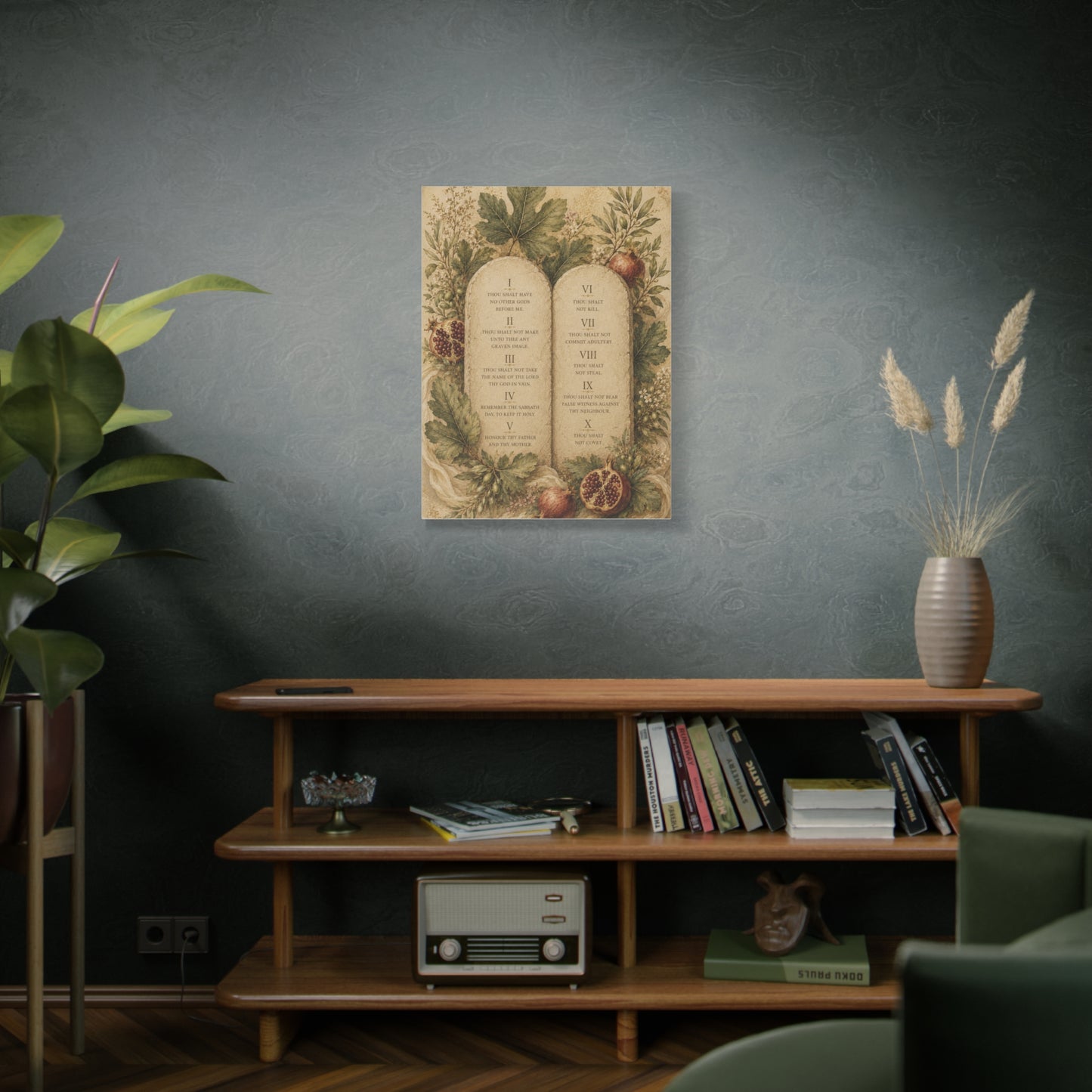 Ten Commandments Botanical Scripture Wall Art & Canvas Print