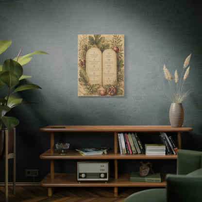 Ten Commandments Botanical Scripture Wall Art & Canvas Print