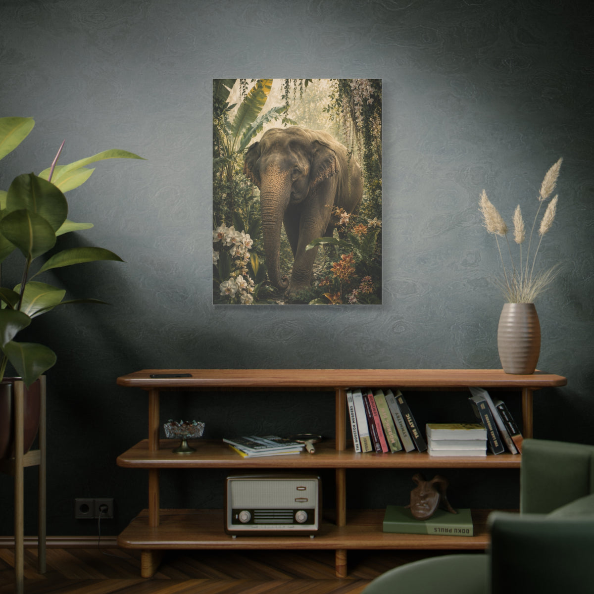 Majestic Elephant Jungle Portrait Tropical Wall Art & Canvas Print