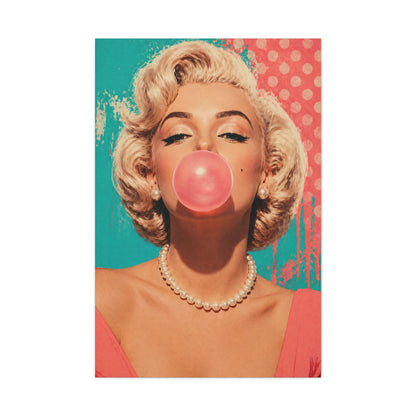 Retro Pop Glam Bubble Portrait Wall Art & Canvas Print