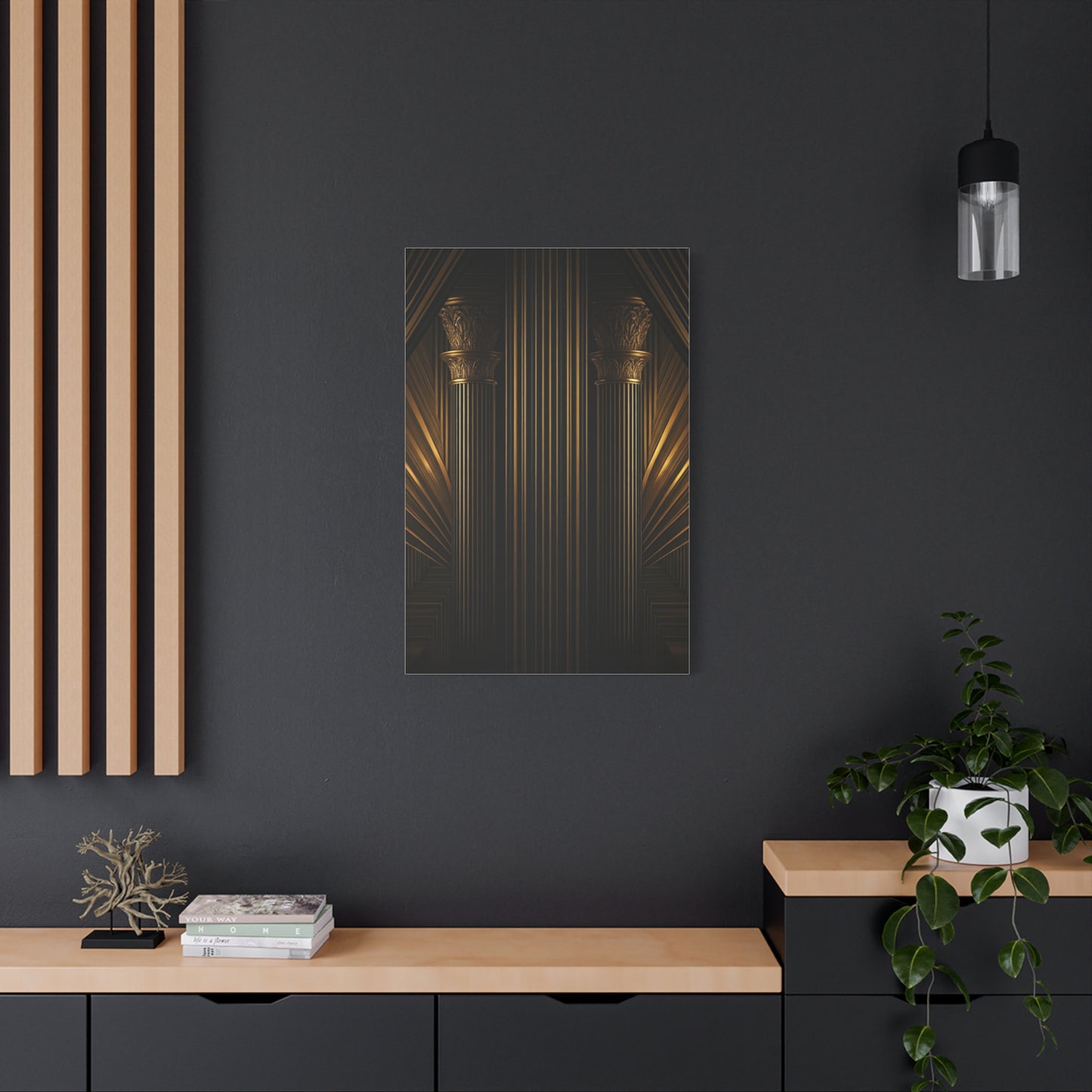 Golden Pillars Art Deco Grandeur Wall Art & Canvas Prints