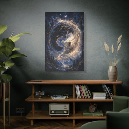 Celestial Wolf Pair Energy Vortex Wall Art & Canvas Print