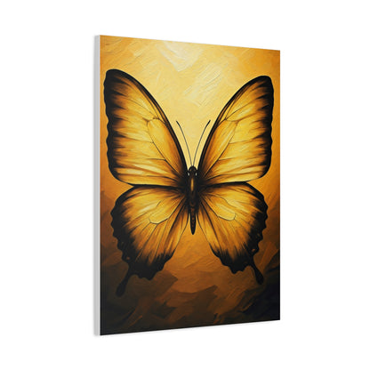 Golden Minimal Butterfly Silhouette Wall Art & Canvas Prints