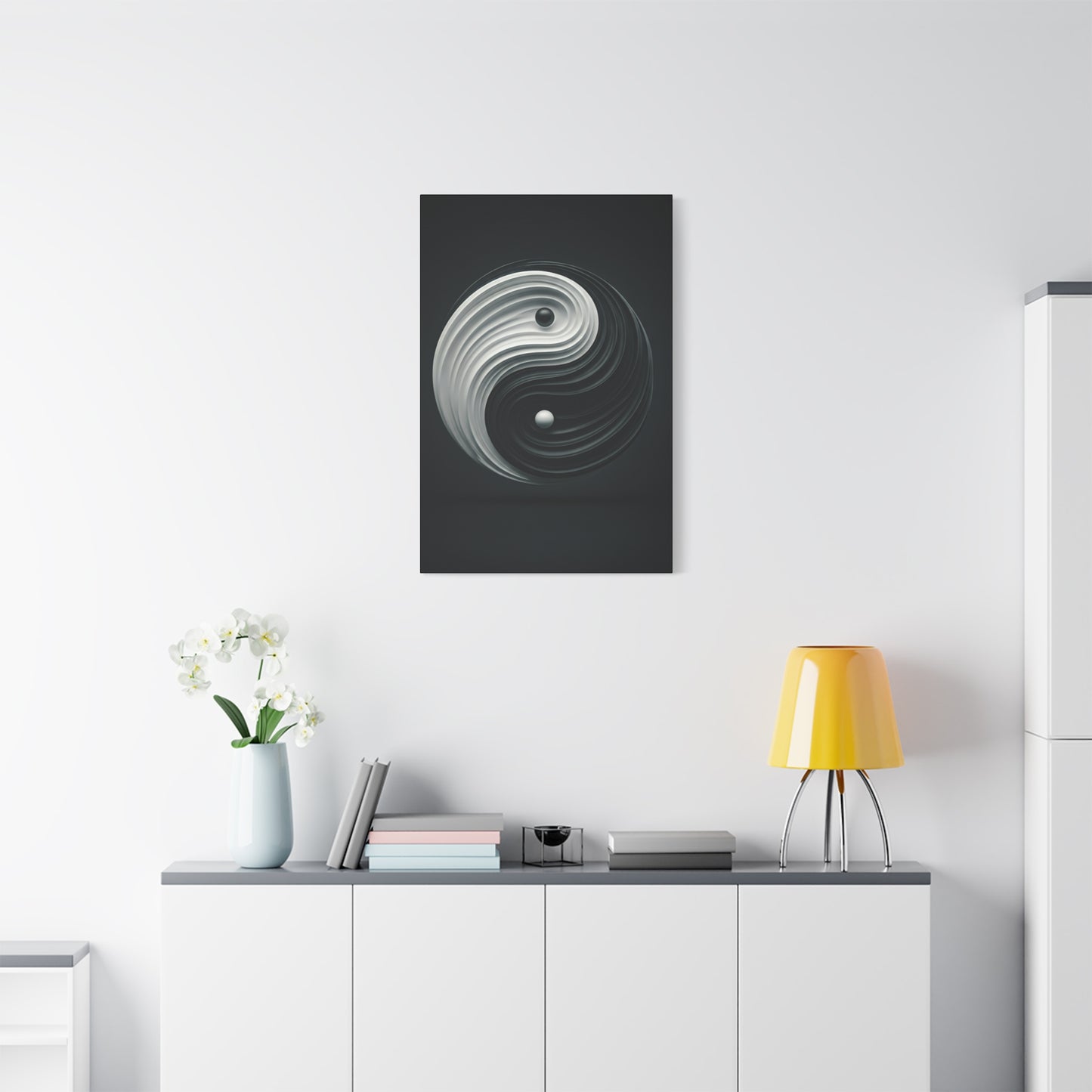 Monochrome Yin Yang Energy Wall Art & Canvas Prints