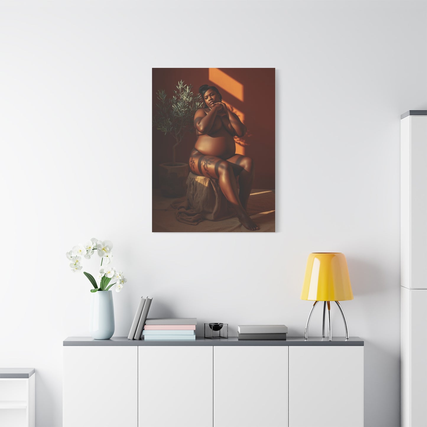 Body Positive Seated Figure Study Wall Art & Canvas Print