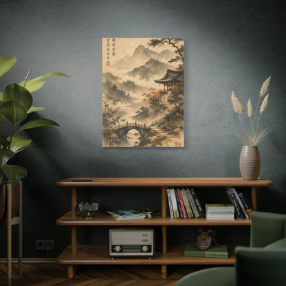 Kyoto Mountain Temple Tranquility Scene Wall Art & Canvas Print
