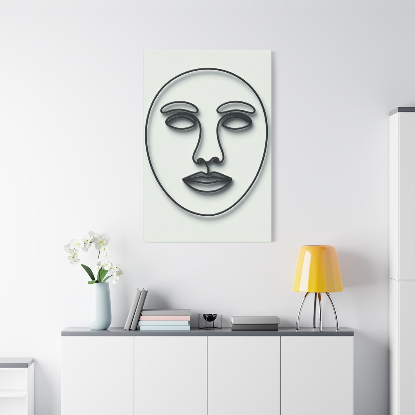 Calm Contour Abstract Face Wall Art & Canvas Print