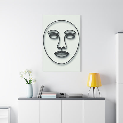 Calm Contour Abstract Face Wall Art & Canvas Print