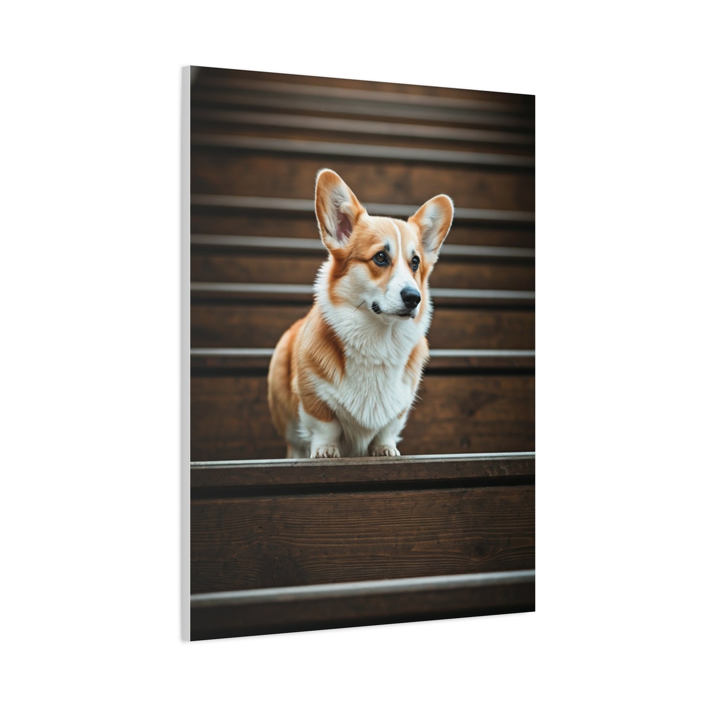Stairway Corgi Charm Wall Art & Canvas Print