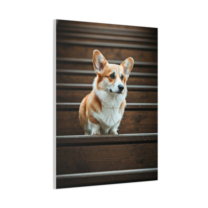 Stairway Corgi Charm Wall Art & Canvas Print
