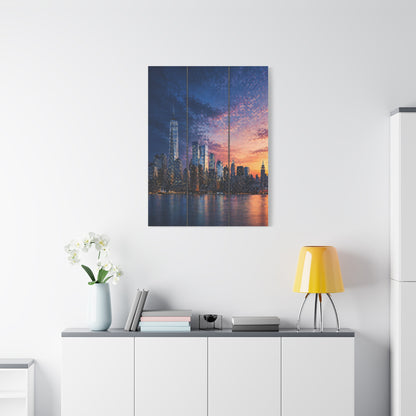 Blue Hour Skyline Triptych Wall Art & Canvas Print