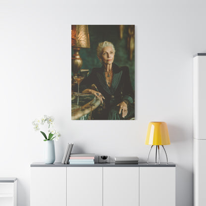 Silver-Haired Woman Martini Portrait Wall Art & Canvas Print