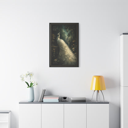 Digital White Peacock Forest Display Wall Art & Canvas Print