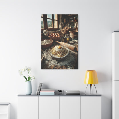 Homemade Pasta Rustic Kitchen Prep Wall Art & Canvas Print