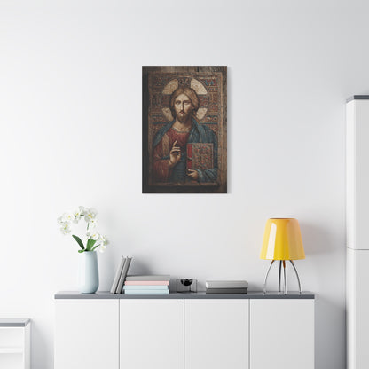 Christ Icon Mosaic Sacred Portrait Wall Art & Canvas Print