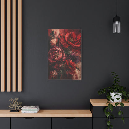 Red Floral Expressionist Painting Wall Art & Canvas Print