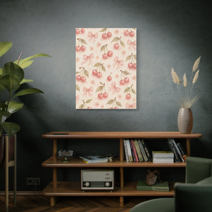 Pink Cherry Pattern Composition Wall Art & Canvas Print