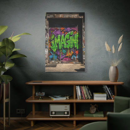 Imagine Graffiti Alley Door Street Wall Art & Canvas Print