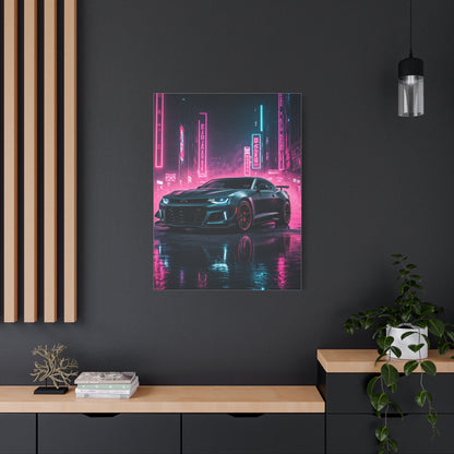 Chevrolet Camaro ZL1 1LE Neon City Background Wall Art & Canvas Prints