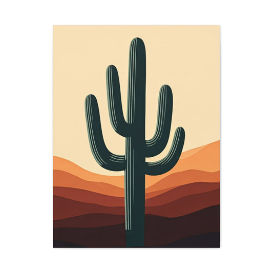 Layered Desert Landscape Saguaro Illustration Wall Art & Canvas Prints