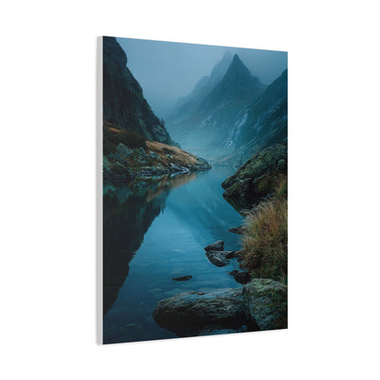 Misty Mountain Reflection Wall Art & Canvas Print