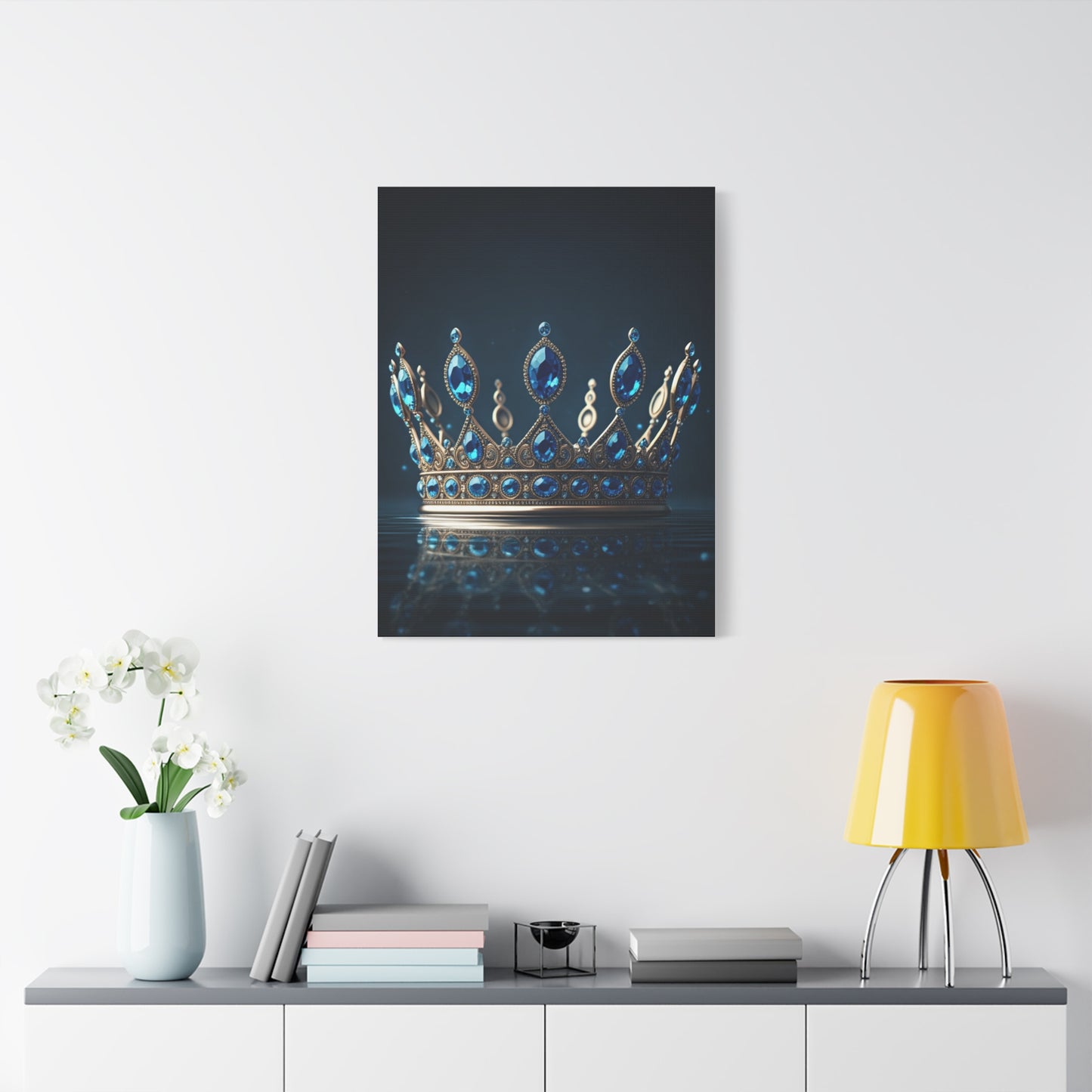Royal Blue Crystal Crown Wall Art & Canvas Prints
