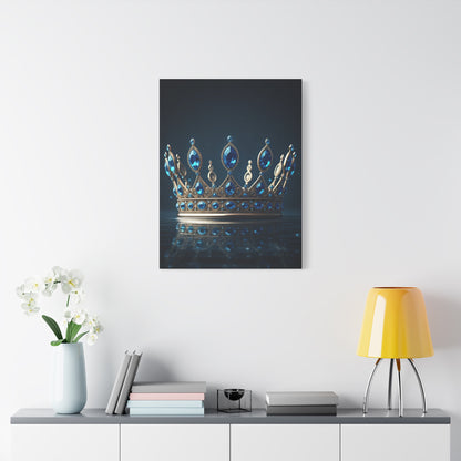 Royal Blue Crystal Crown Wall Art & Canvas Prints