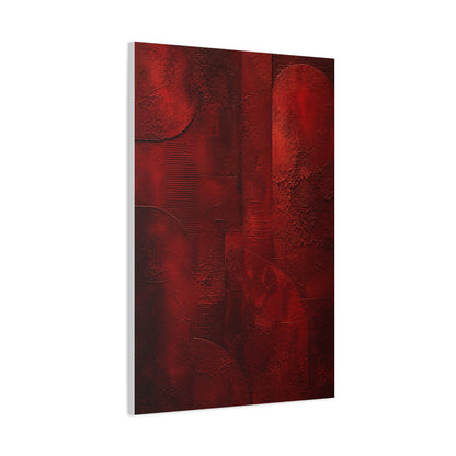 Sculptural Red Plaster Geometry Wall Art & Canvas Print